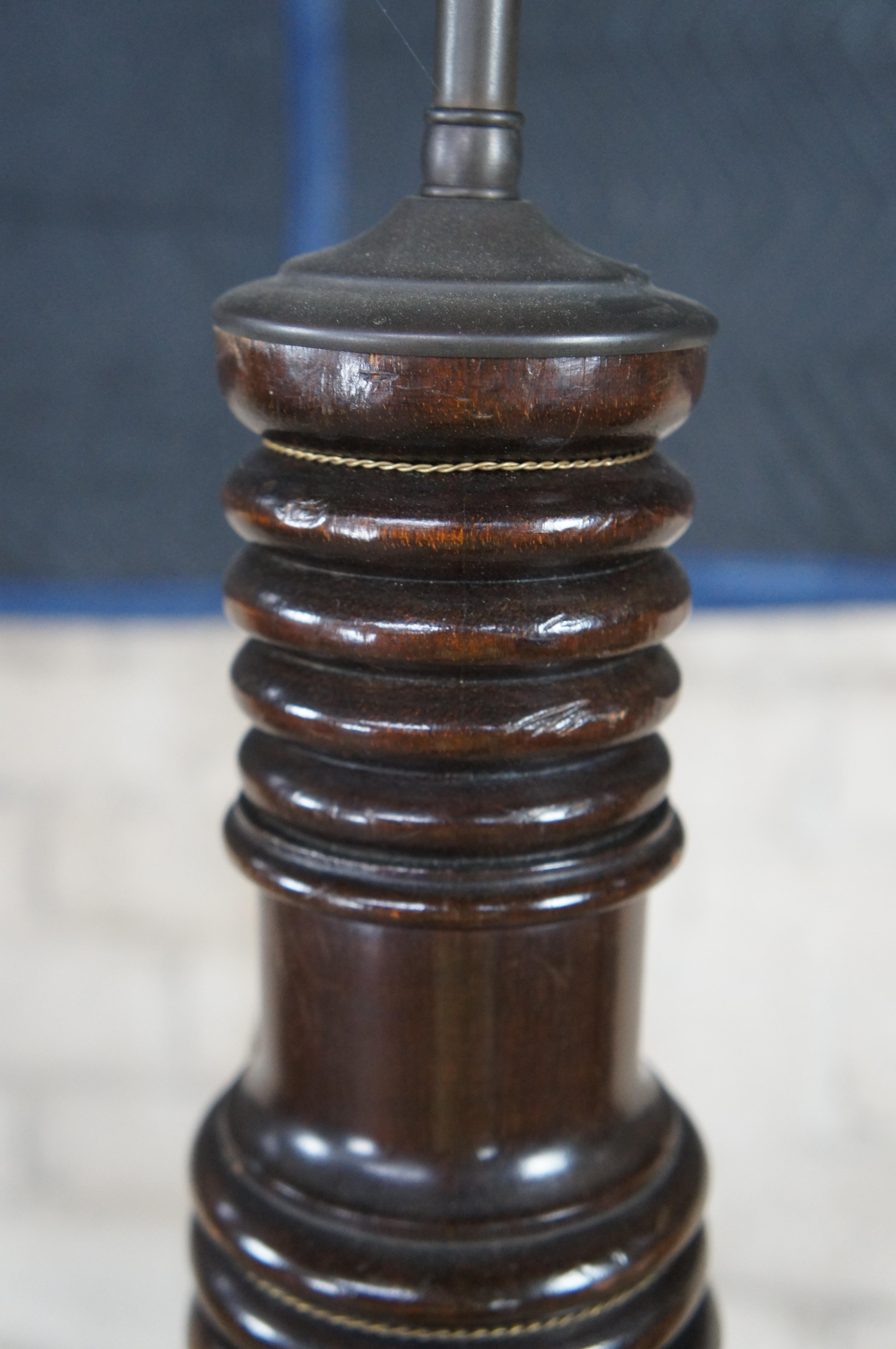 Englisch Mahagoni gerippt Tripod Torchiere Kerze Stand Stehlampe 67