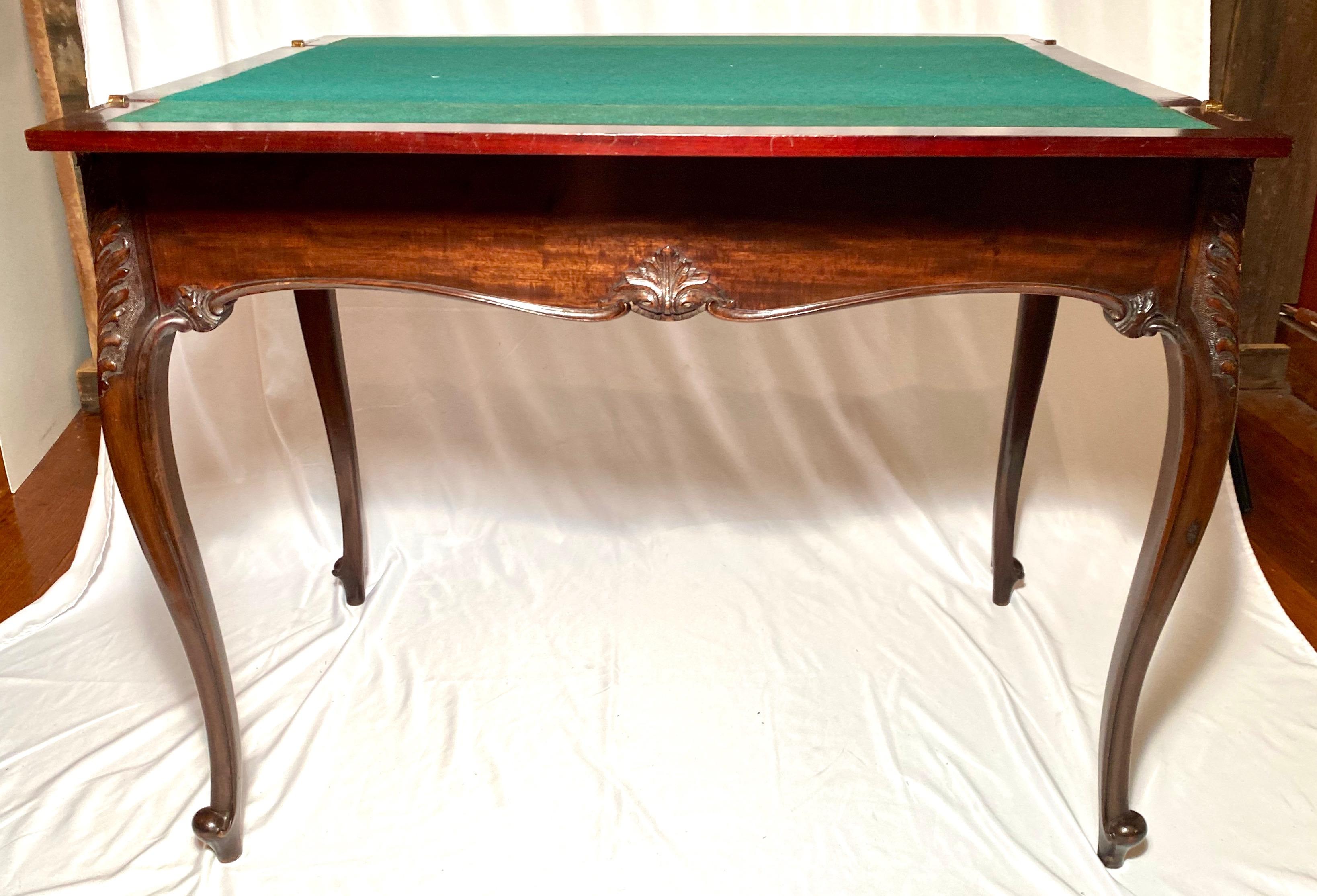 Antique English Mahogany Roulette Card Table, circa 1890 In Good Condition For Sale In New Orleans, LA