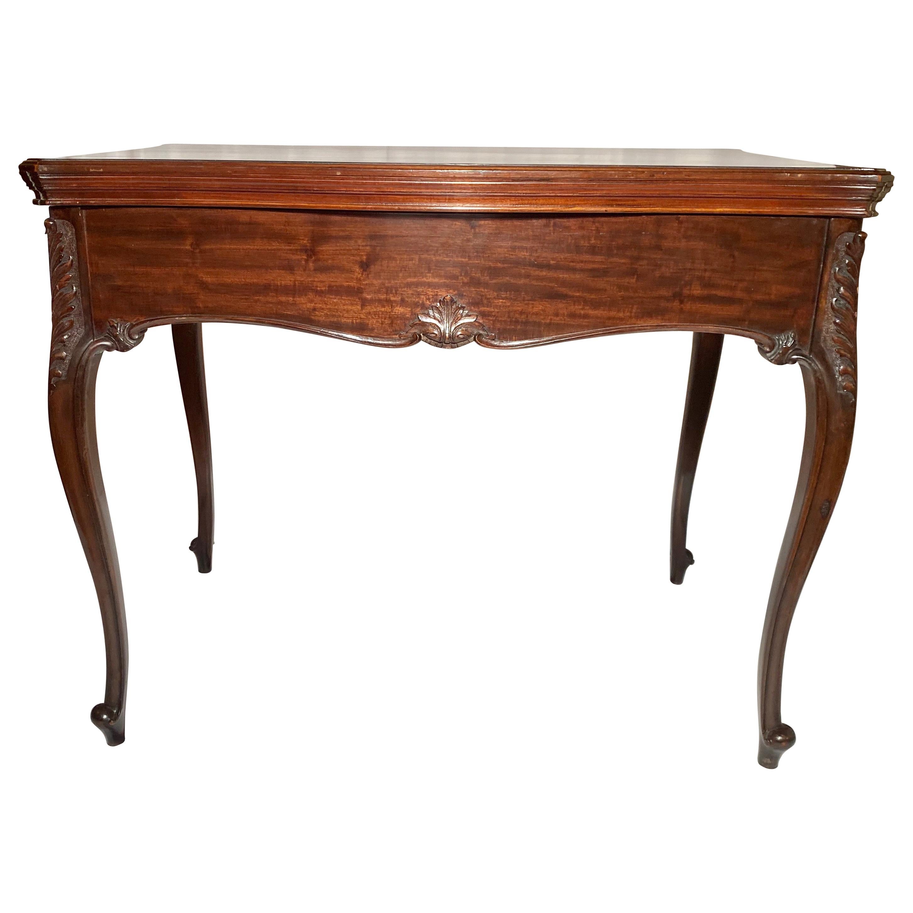 Antique English Mahogany Roulette Card Table, circa 1890 For Sale