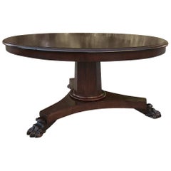Antique English Mahogany Round Coffee Table