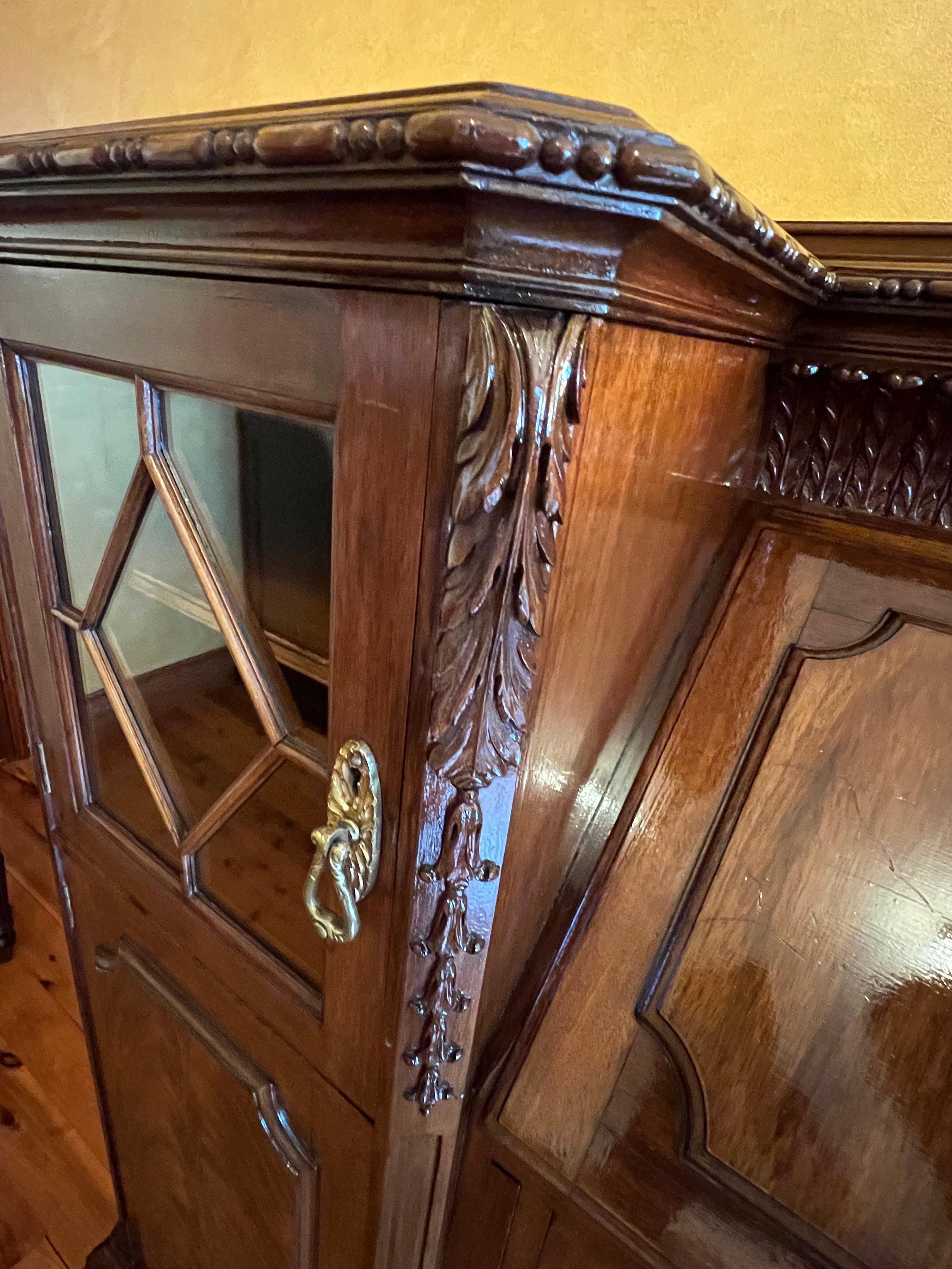 Antique English Mahogany Secretair Bureau Desk With Cabinets For Sale 11