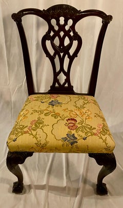 Ancienne chaise d'appoint en acajou anglais, belle qualité, vers 1860-1870