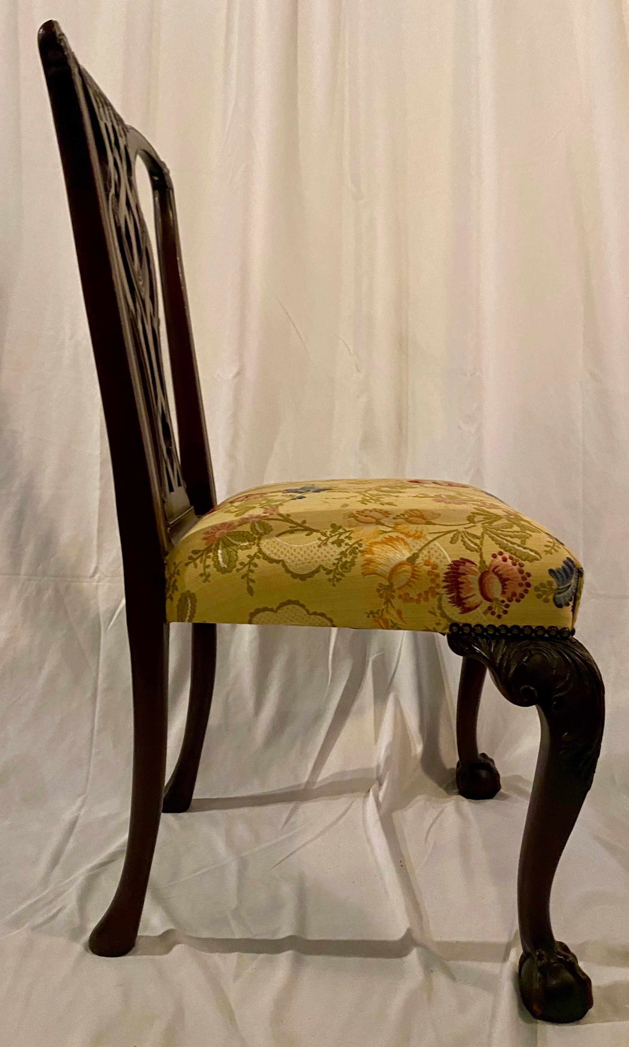 Ancienne chaise d'appoint en acajou anglais, belle qualité, vers 1860-1870 Bon état - En vente à New Orleans, LA