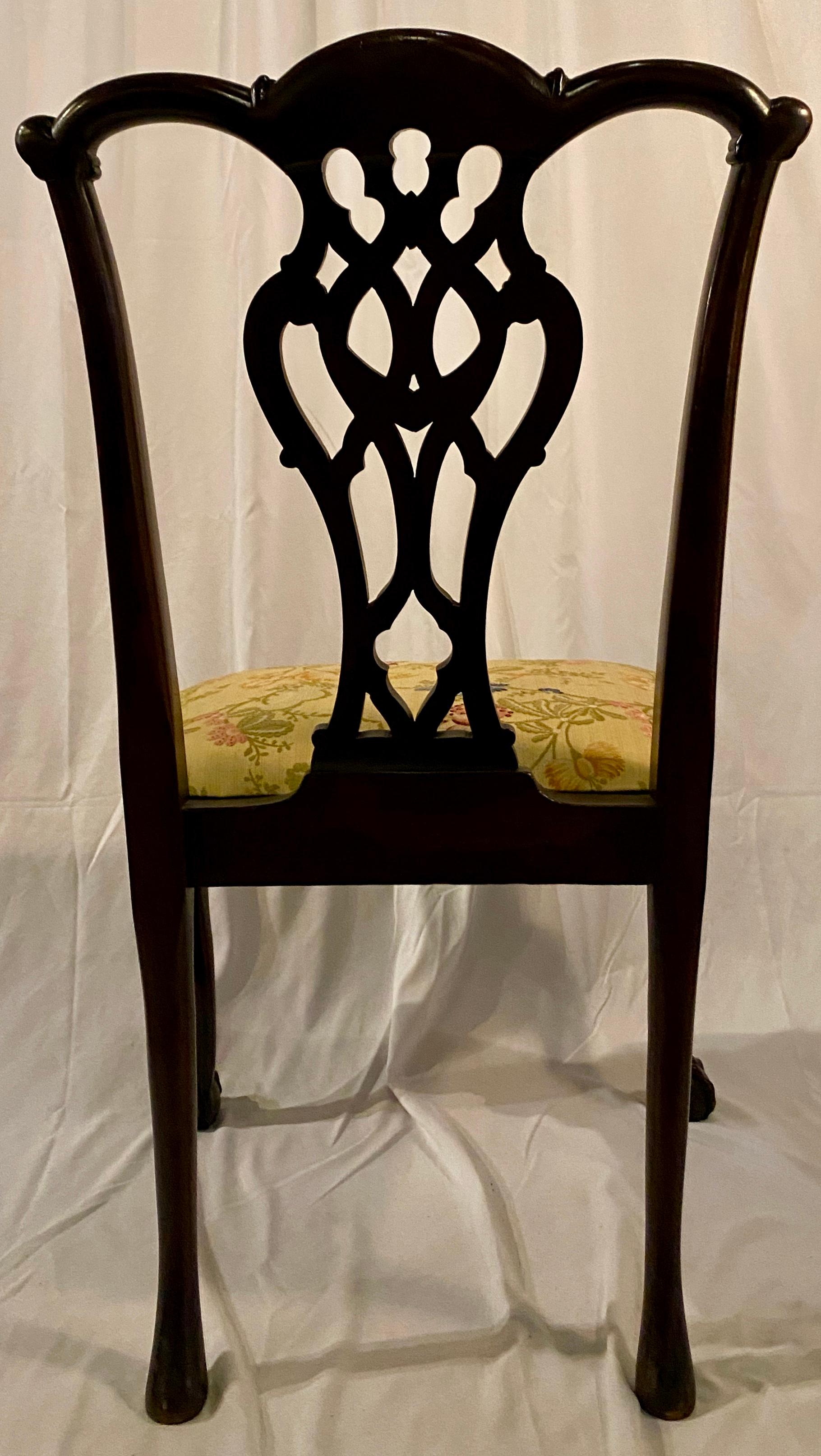 Wood Antique English Mahogany Side Chair, Fine Quality, circa 1860-1870 For Sale