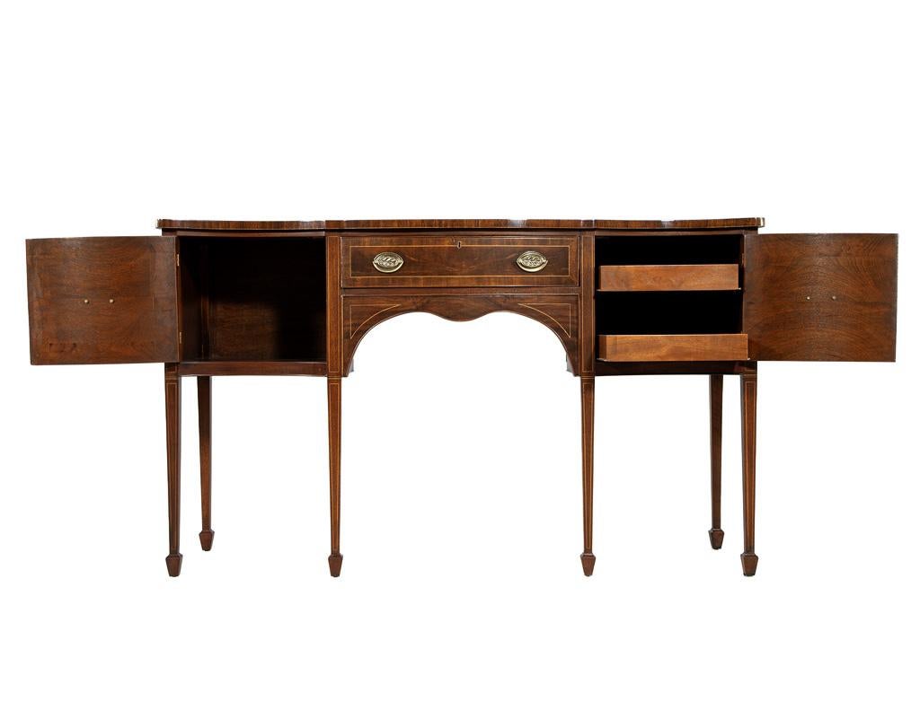 Mid-20th Century Antique English Mahogany Sideboard Buffet For Sale