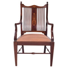 Antique English Mahogany Small Salon Chair