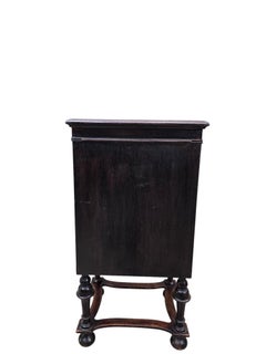 Antique English Mahogany Smoking Cabinet with Glass-Lined Humidor