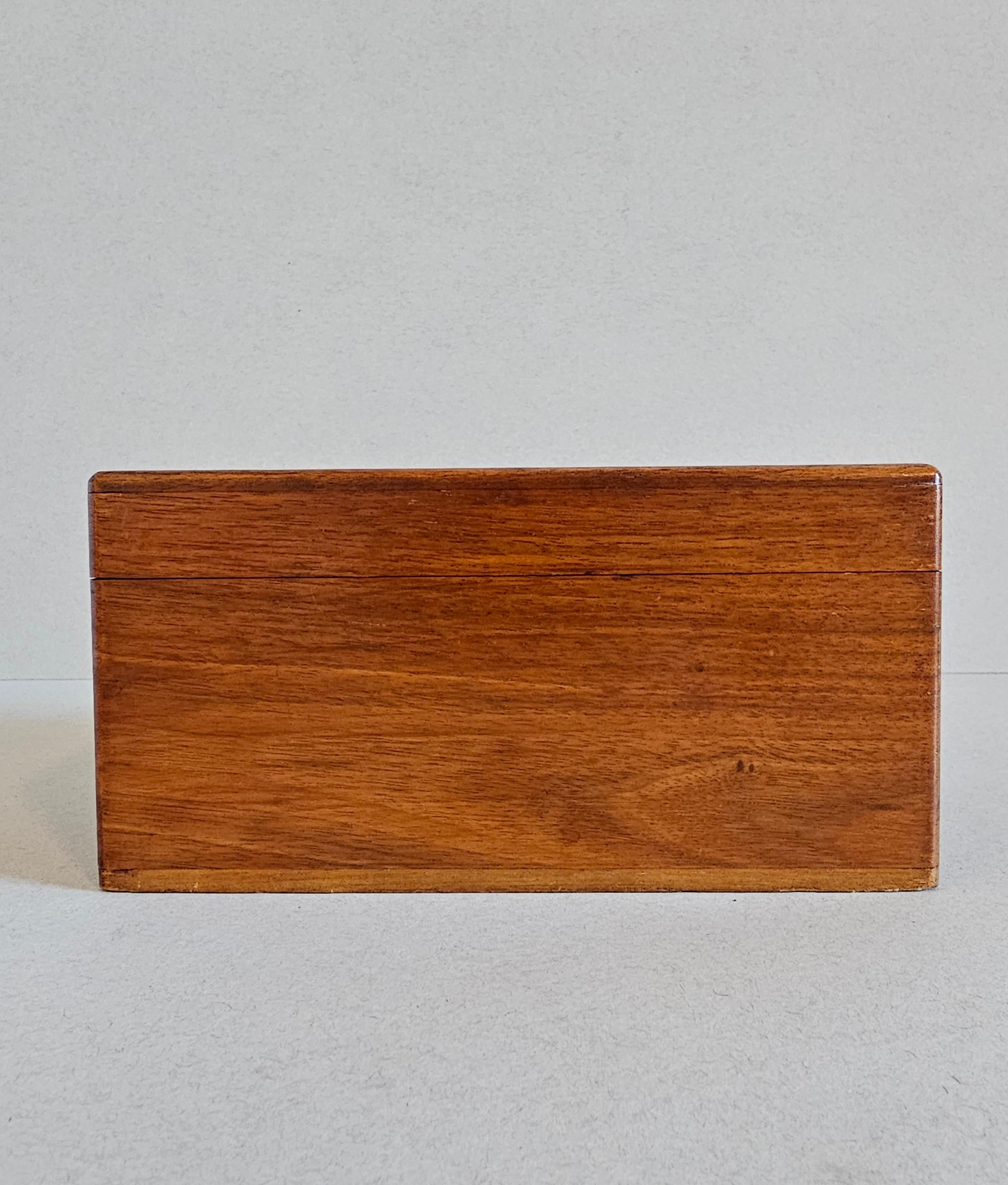 20th Century Antique English Mahogany Table Box With Divided Interior