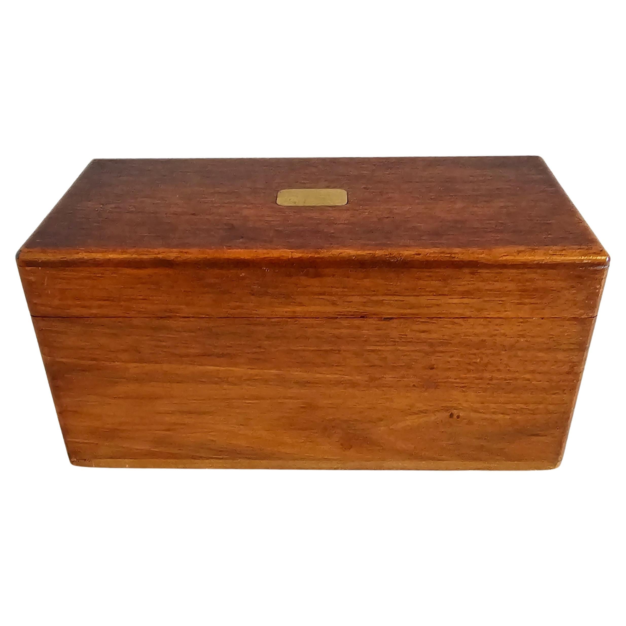 Antique English Mahogany Table Box With Divided Interior  For Sale