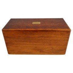 Used English Mahogany Table Box With Divided Interior 