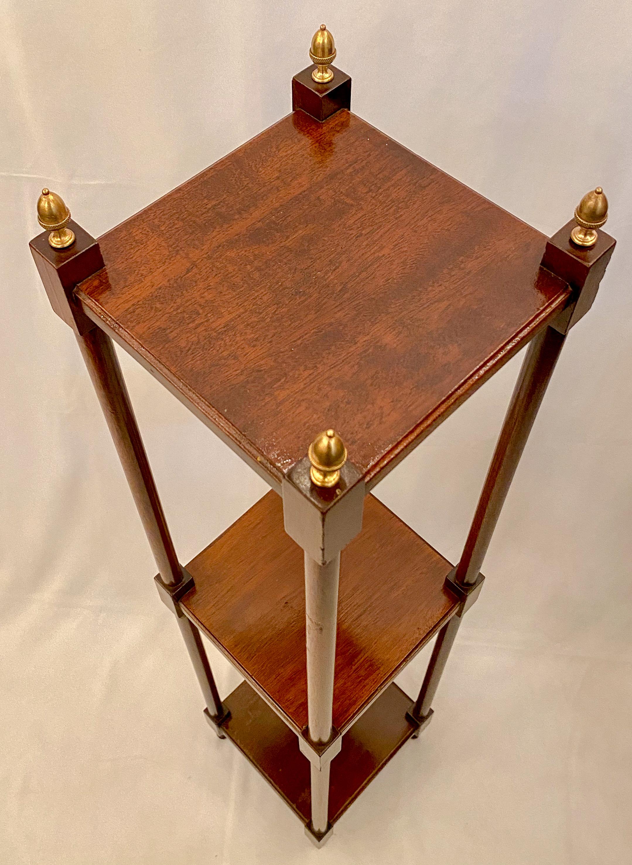 Antique English Mahogany Three-Tier Display Étagère, circa 1920s 1