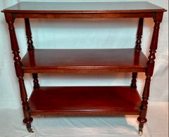 Antique English Mahogany Three-Tier Server, Circa 1870.