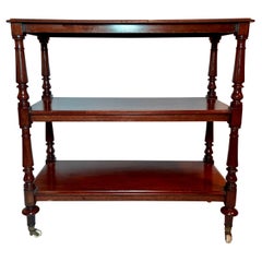 Antique English Mahogany Three-Tier Server, Circa 1870.