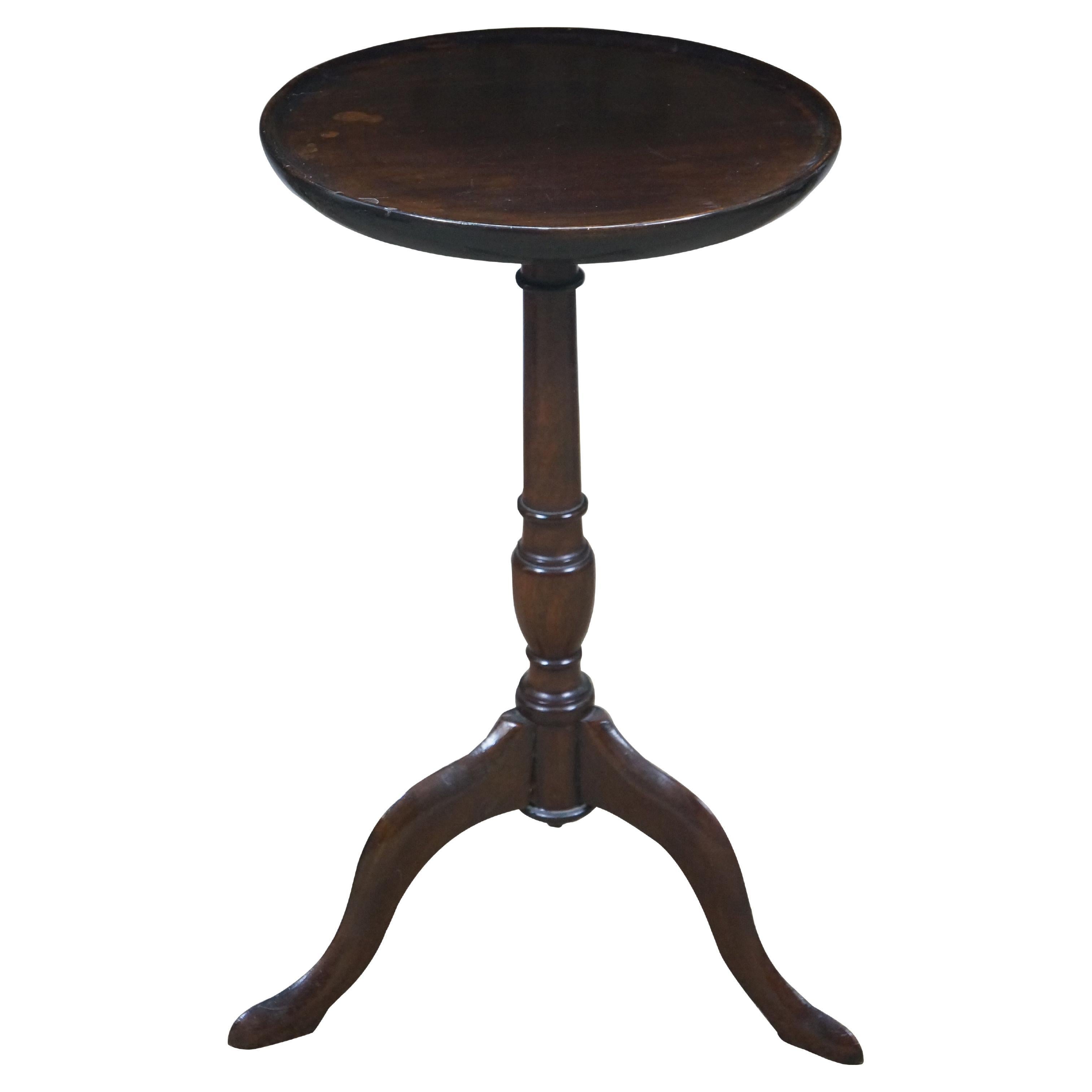 Antique English Mahogany Tripod Pedestal Plant Sculpture Candle Stand 20"