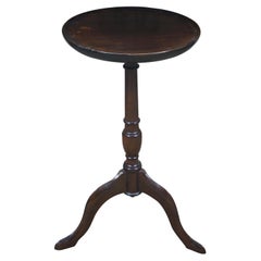 Antique English Mahogany Tripod Pedestal Plant Sculpture Candle Stand 20"