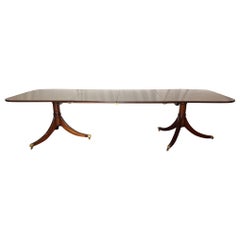 Antique English  Mahogany Two Pedestal Dining Table, Circa 1890.