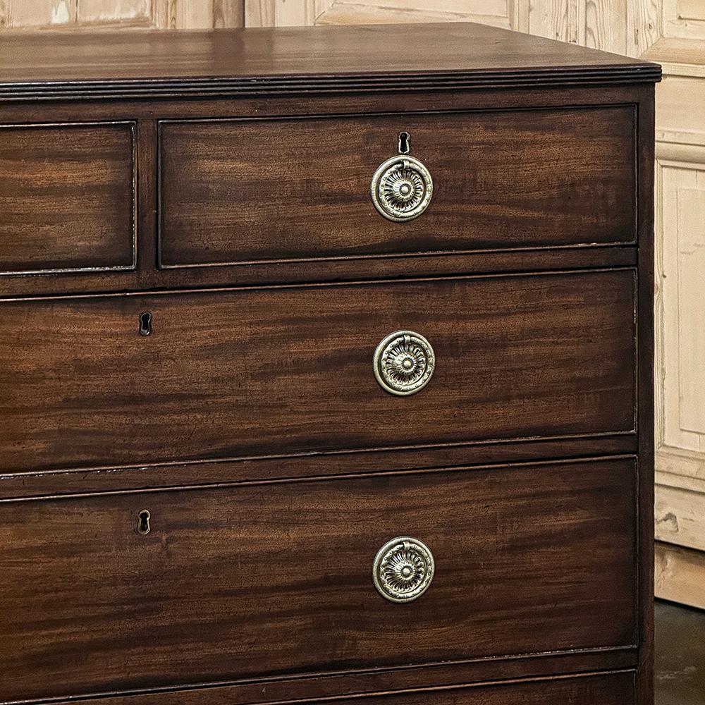 Antique English Mahogany Veneer Chest of Drawers For Sale 4