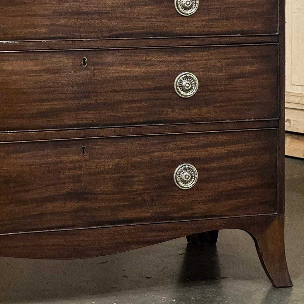 Antique English Mahogany Veneer Chest of Drawers For Sale 5