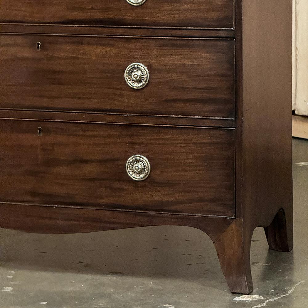 Antique English Mahogany Veneer Chest of Drawers For Sale 8