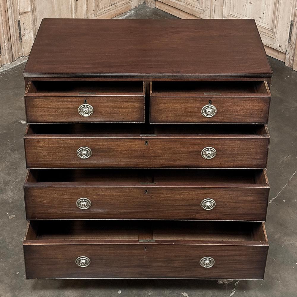 20th Century Antique English Mahogany Veneer Chest of Drawers For Sale