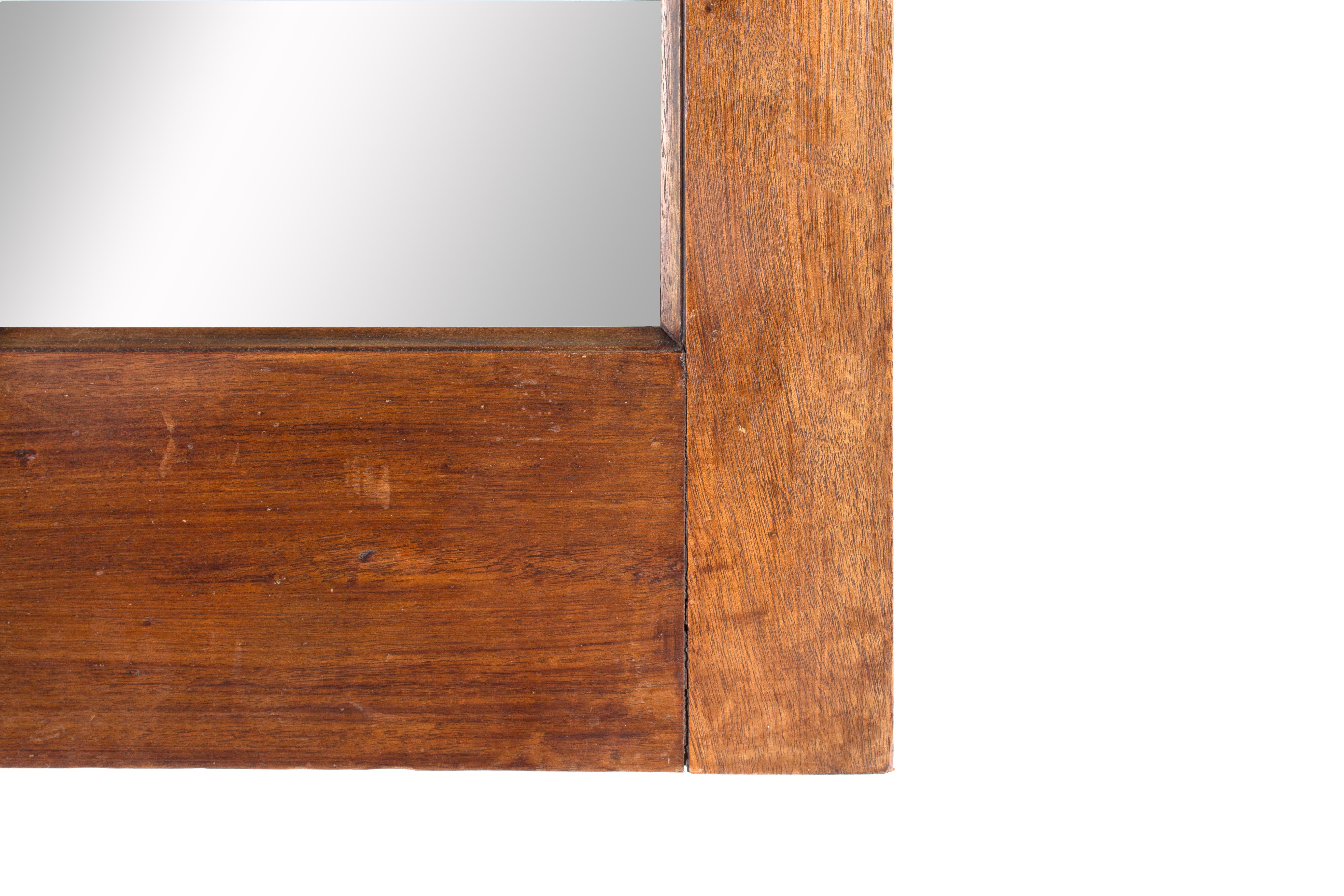 Rustic Antique English Mahogany Window Frame as Mirror, circa 1900 For Sale