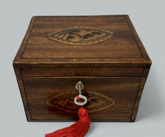 Ancienne boîte à thé double en acajou de l'Angleterre géorgienne et régence 18h siècle