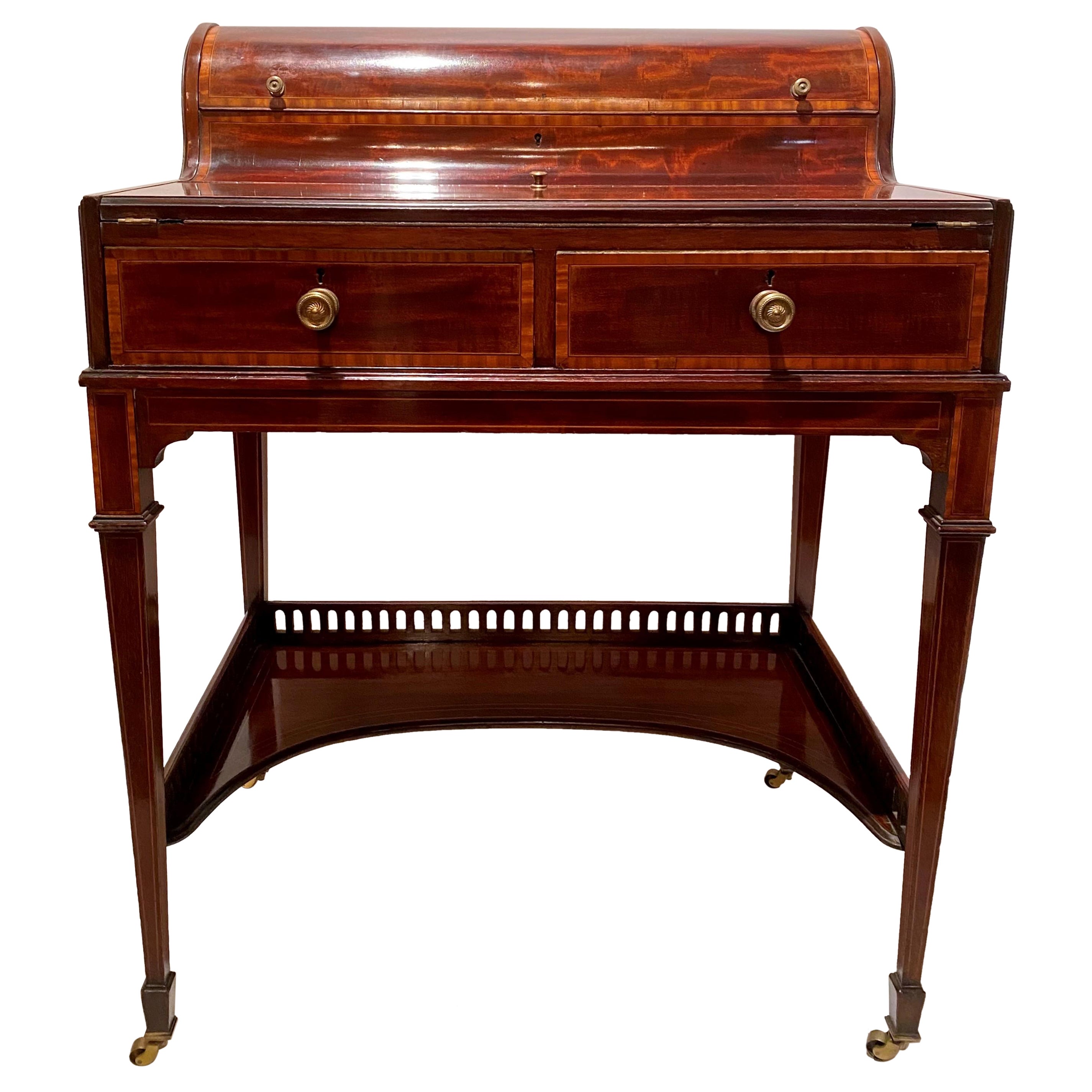 Antiker englischer Mahagoni-Schreibtisch aus Mahagoni, um 1875-1895