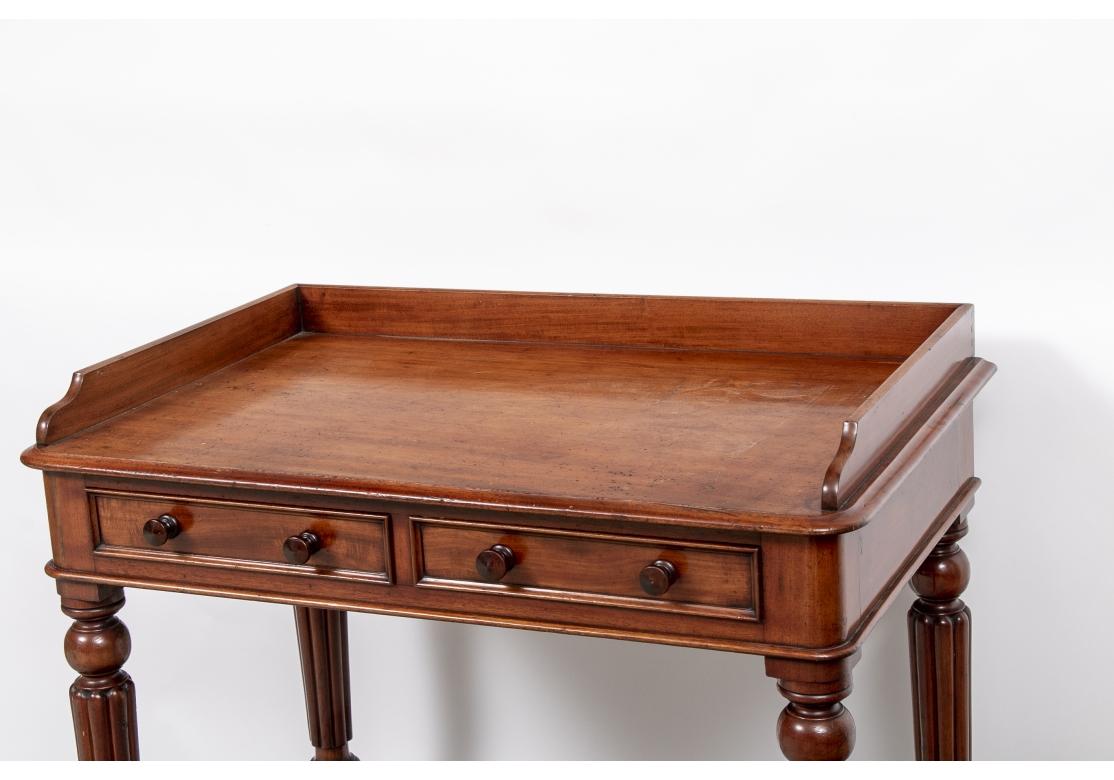 Country Antique English Mahogany Writing Table For Sale