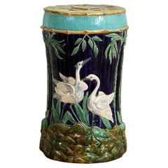 Antique English Majolica Garden Seat or Stand