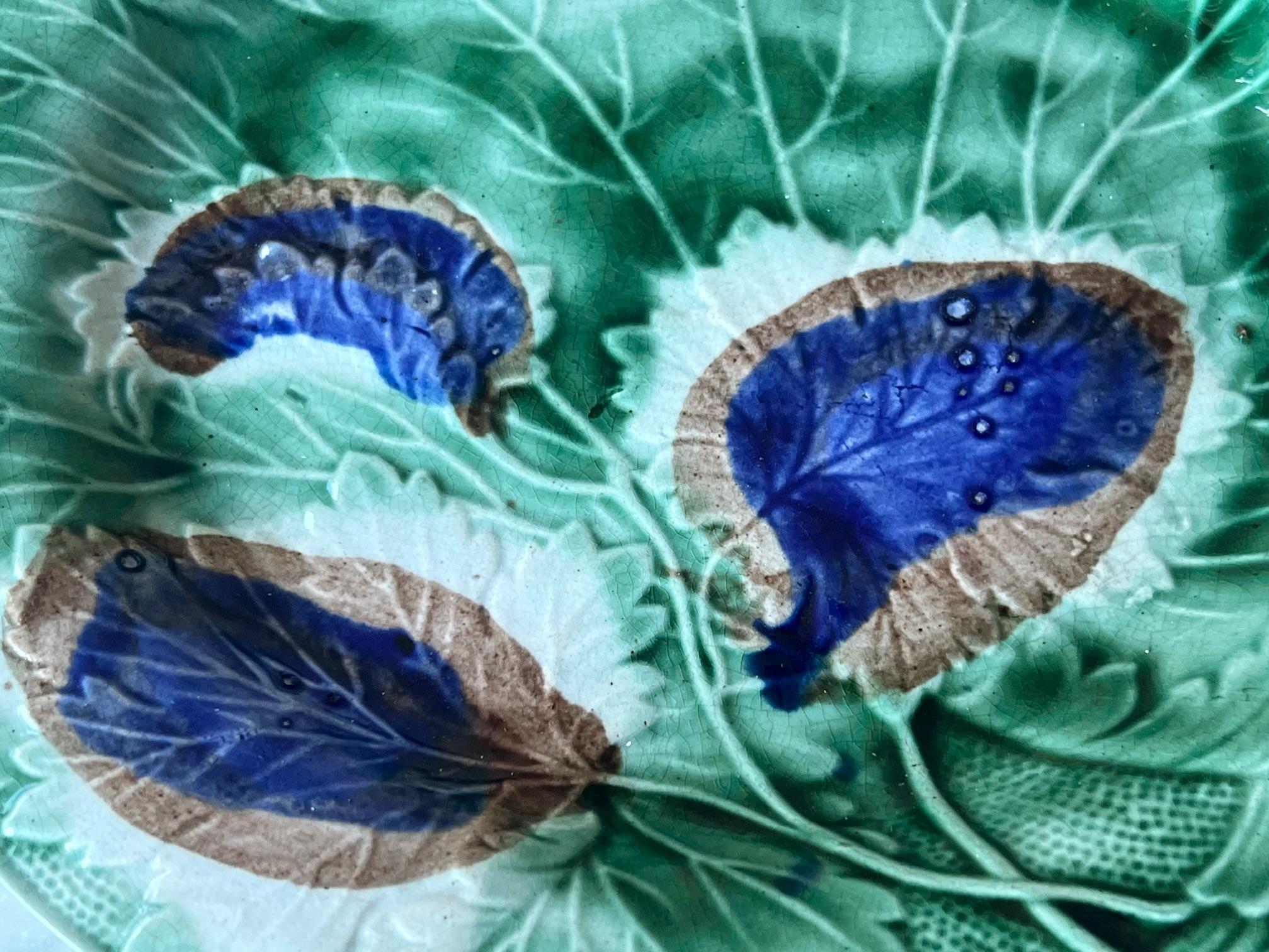 Antique English Majolica Plate, c. 1920's For Sale 4