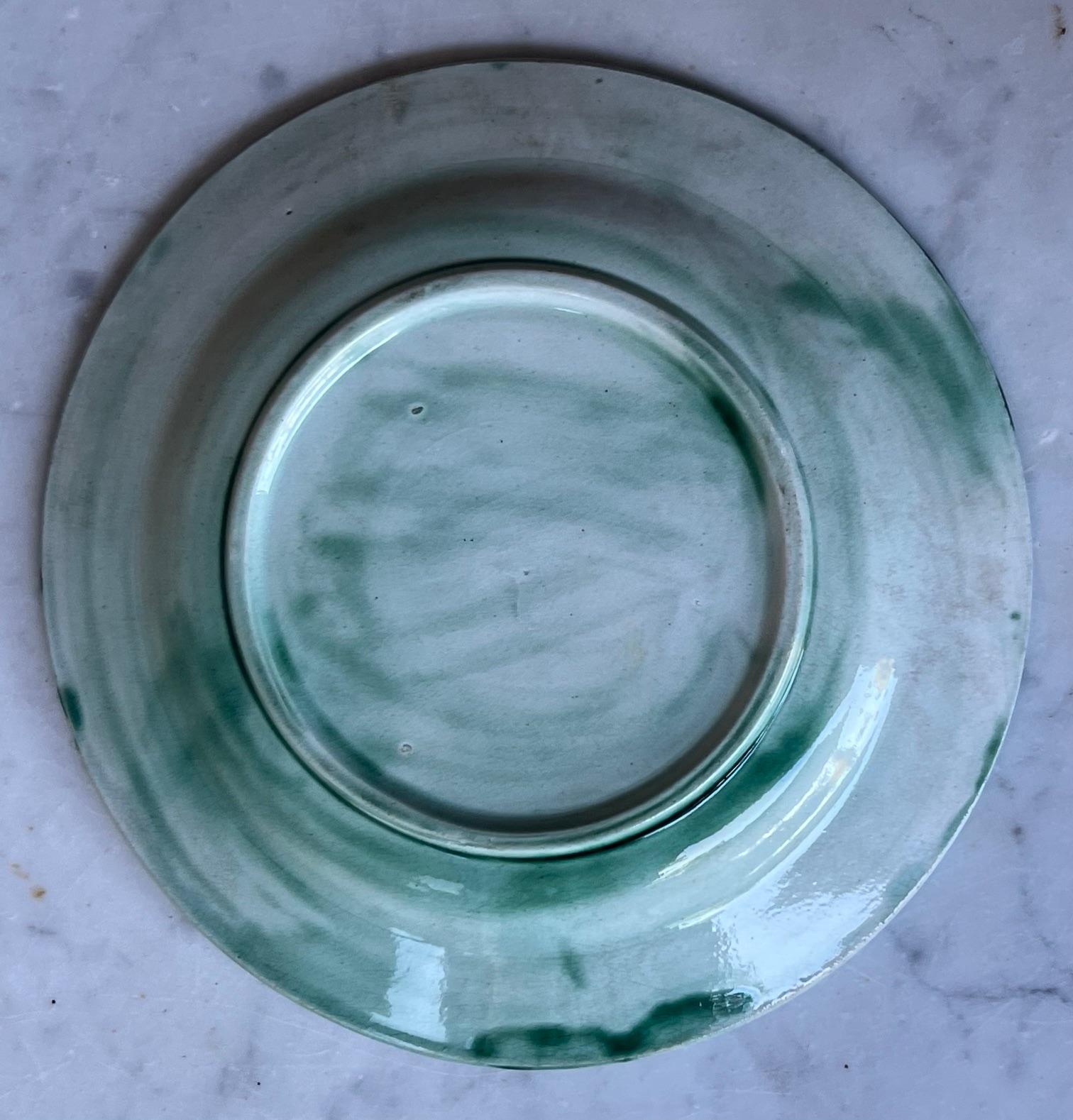 Antique English Majolica Plate, c. 1920's For Sale 7