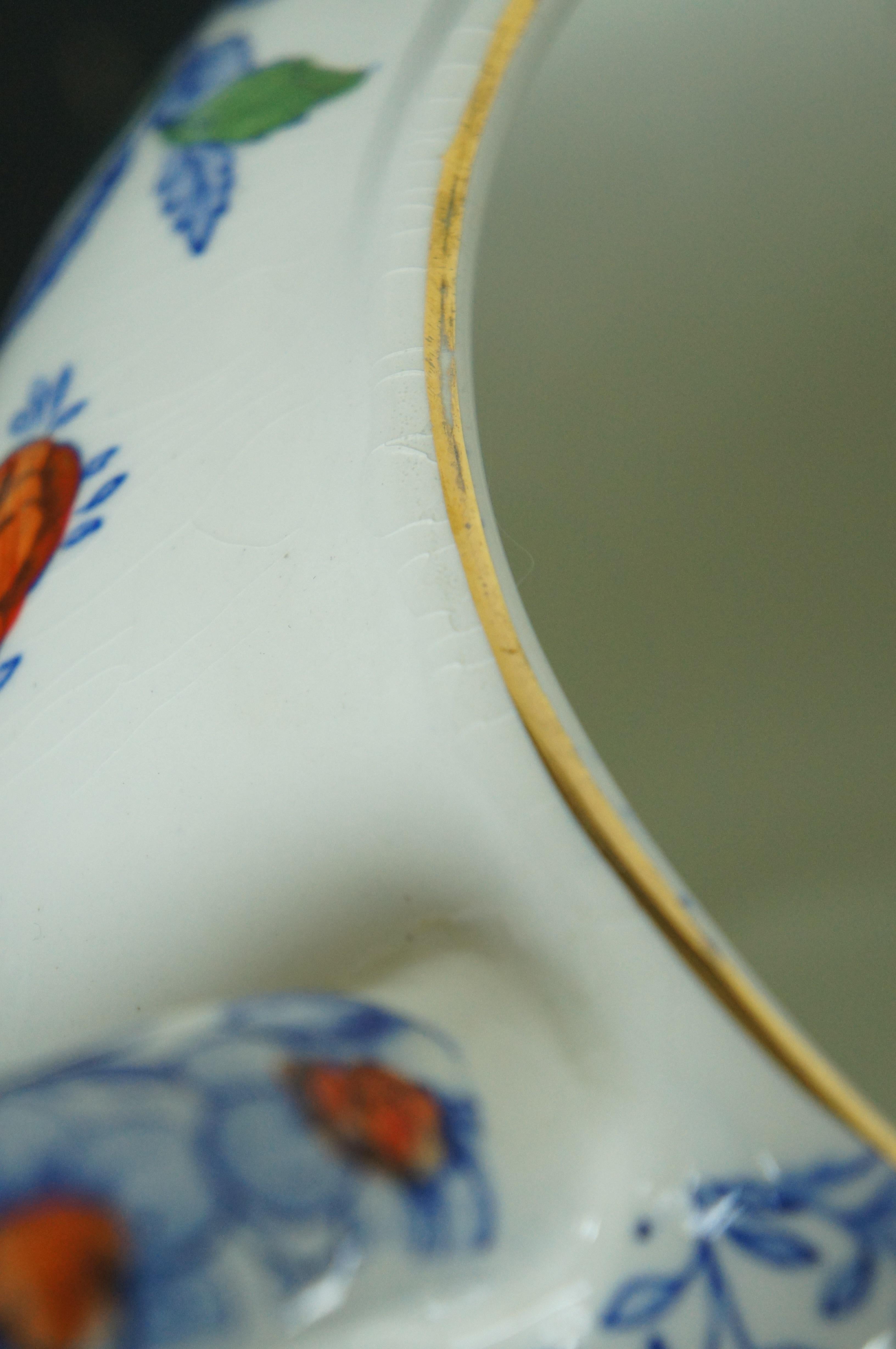 Antique English Maling Chinoiserie Floral Butterfly Bird Transferware Teapot 15