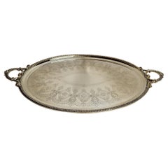 Antique English Mappin & Webb Sheffield Silver Plate Serving Tray