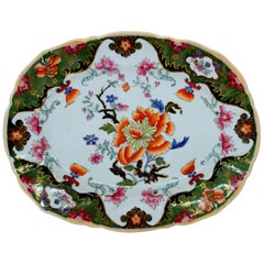 Antique English Mason's Ironstone "Green Imari" Rare Pattern Small Platter