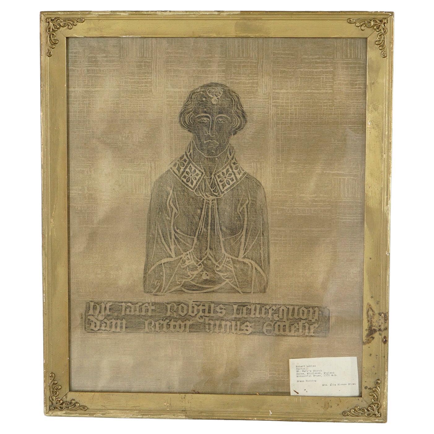 Lifesize Brass Rubbing of Sir Roger de Trumpington in Armour, 1289 at