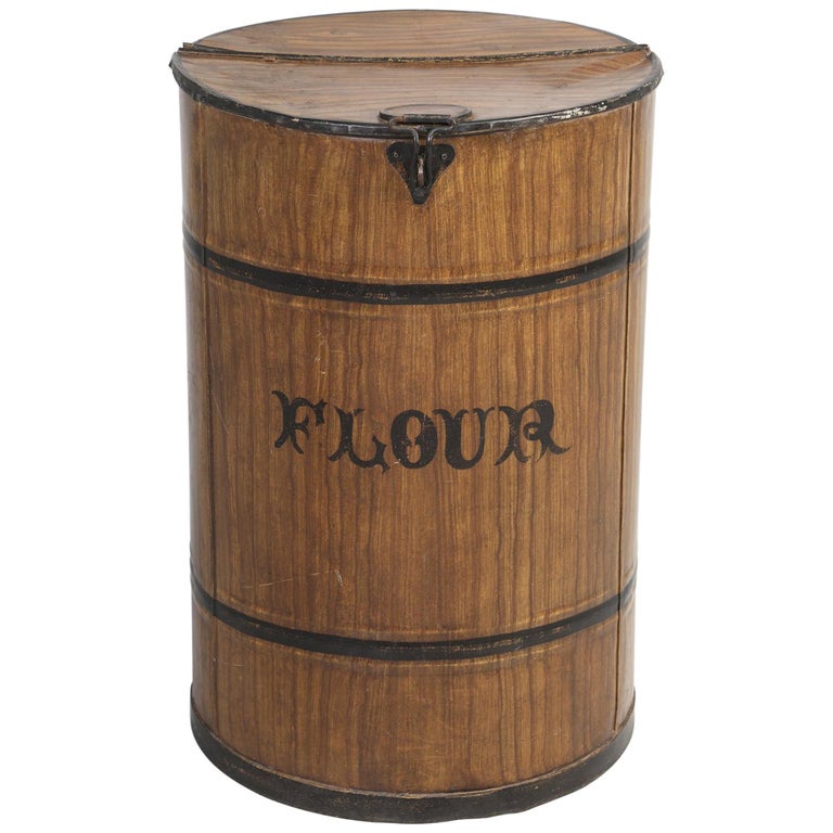 Antique English Mercantile or Bakery "Flour" Bin, in Original Faux