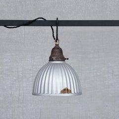 Lampes à suspension anglaises anciennes en verre mercuré 'Helioray'
