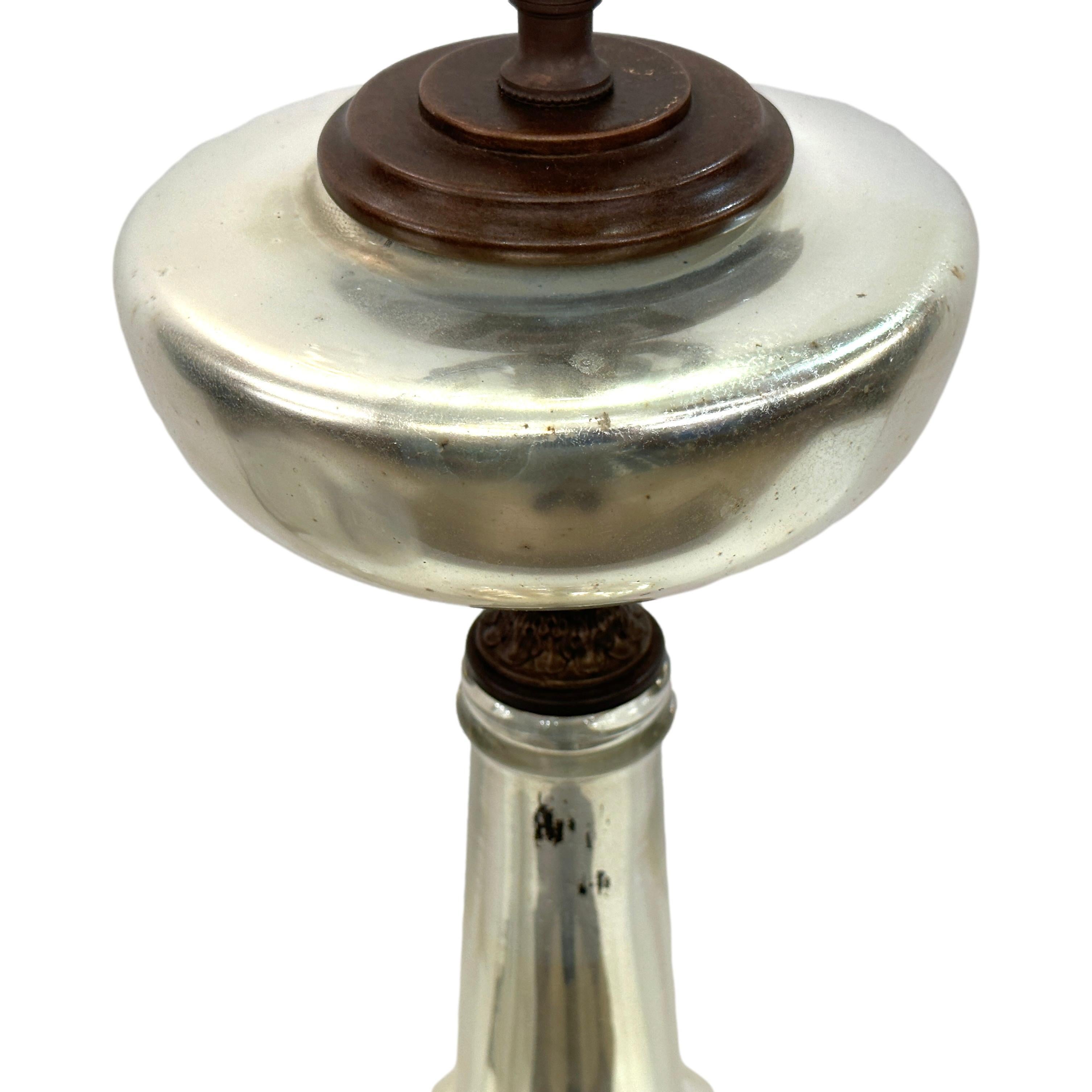 Early 20th Century Antique English Mercury Glass Lamp For Sale