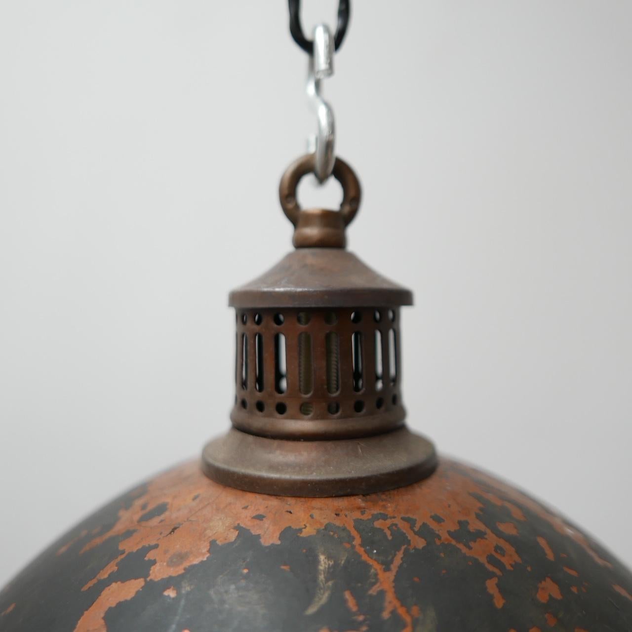 19th Century Antique English Mercury Glass Pendant Light '1' For Sale