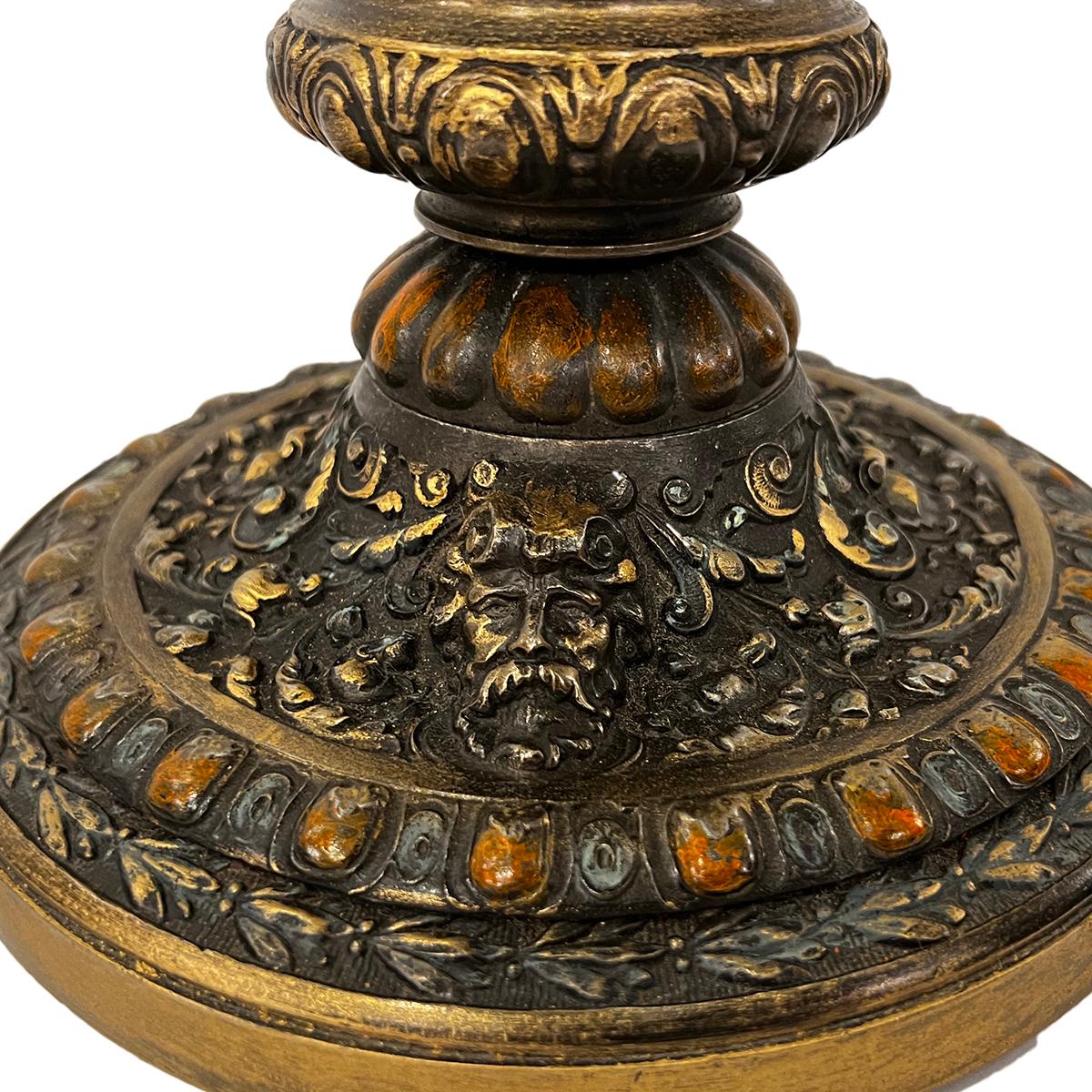 Antique English Metal Lamp In Good Condition For Sale In New York, NY