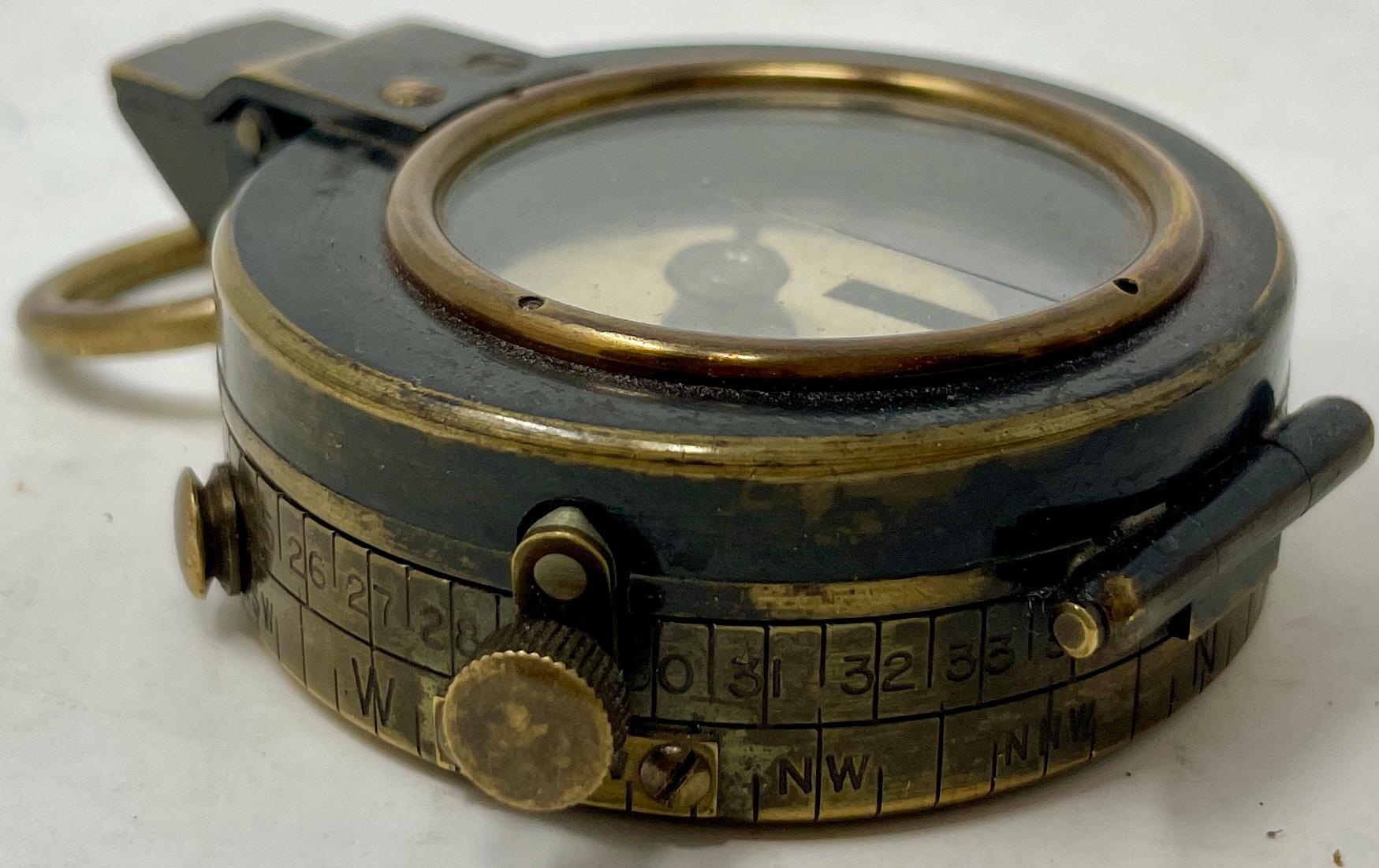 Antique English Military Short & Mason LTD Prismatic Compass in Case c. 1920-30 In Good Condition In New Orleans, LA