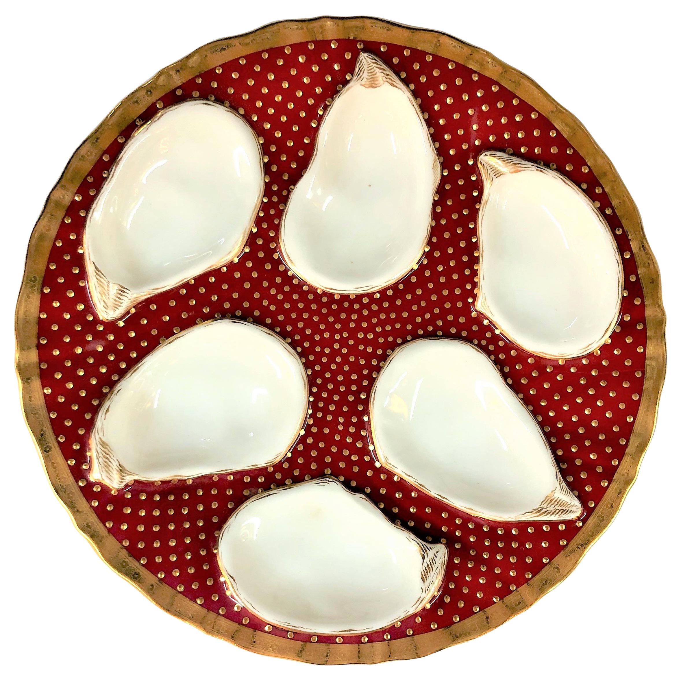 Antique English Minton Oyster Plate Made for Davis Collamore 
Co., circa 1890