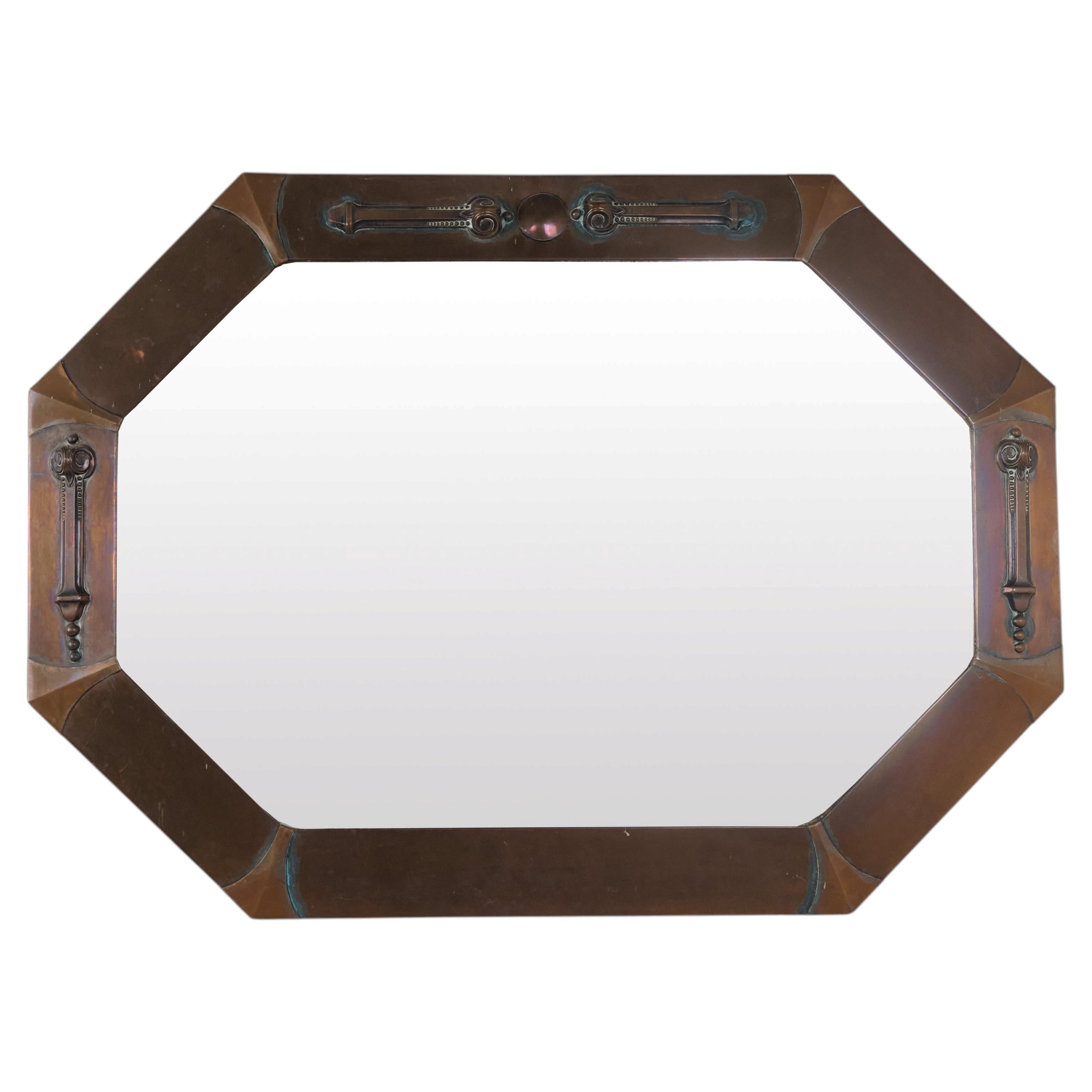 Antique English Mirror with Decorative Frame Early 1900s