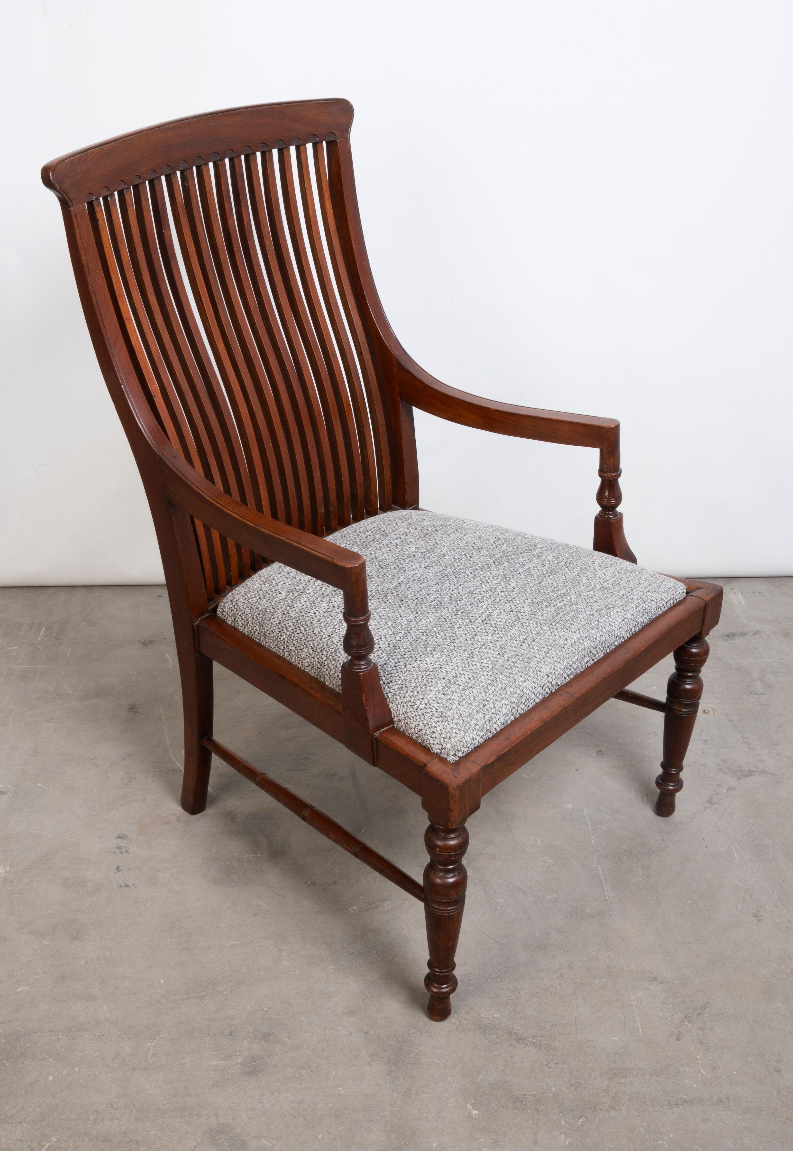 Antique English Morris & Co. Arts And Crafts Mahogany Elbow Armchair C.1890 For Sale 5