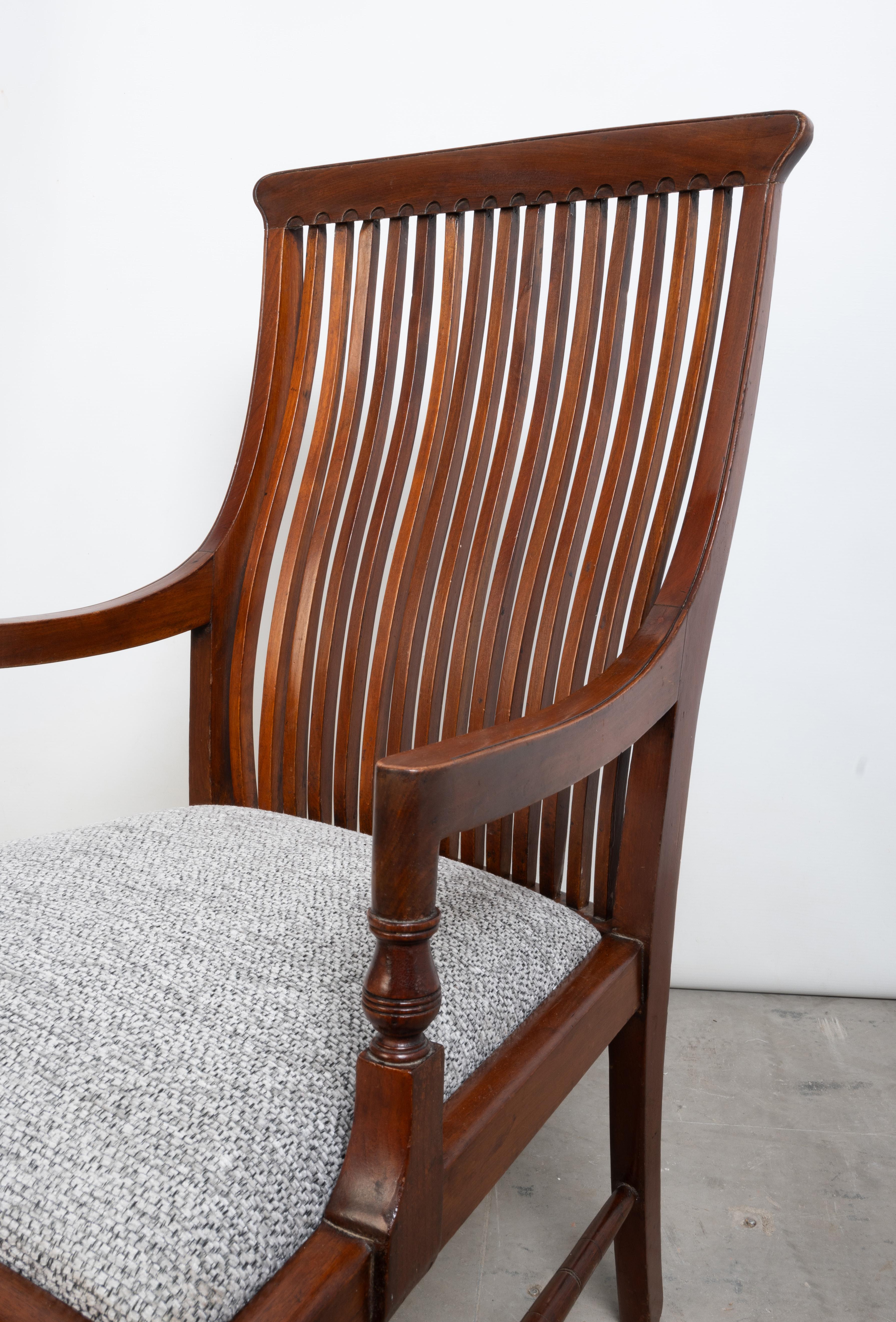 Antique English Morris & Co. Arts And Crafts Mahogany Elbow Armchair C.1890 For Sale 7