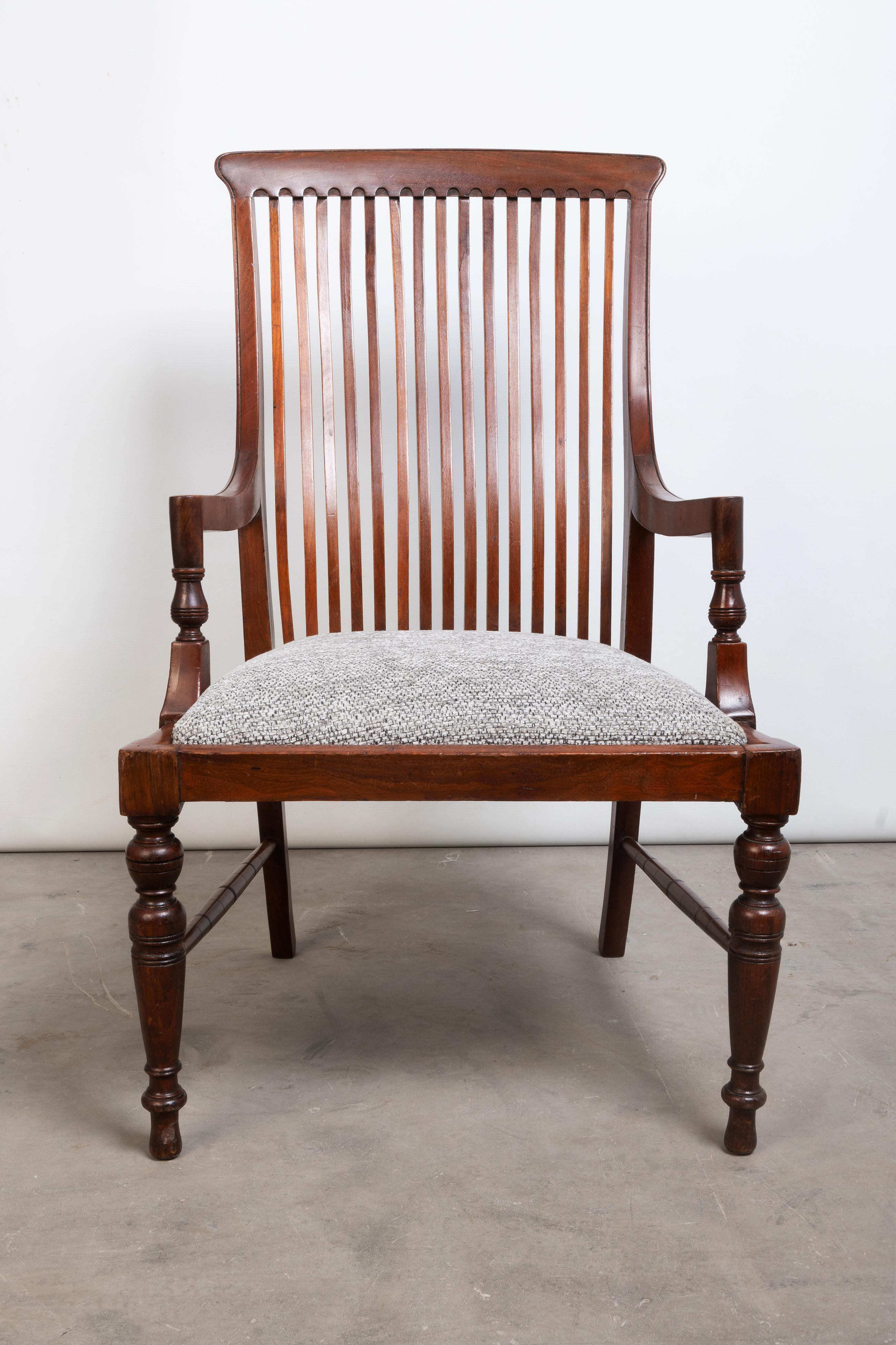 Arts and Crafts Antique English Morris & Co. Arts And Crafts Mahogany Elbow Armchair C.1890 For Sale