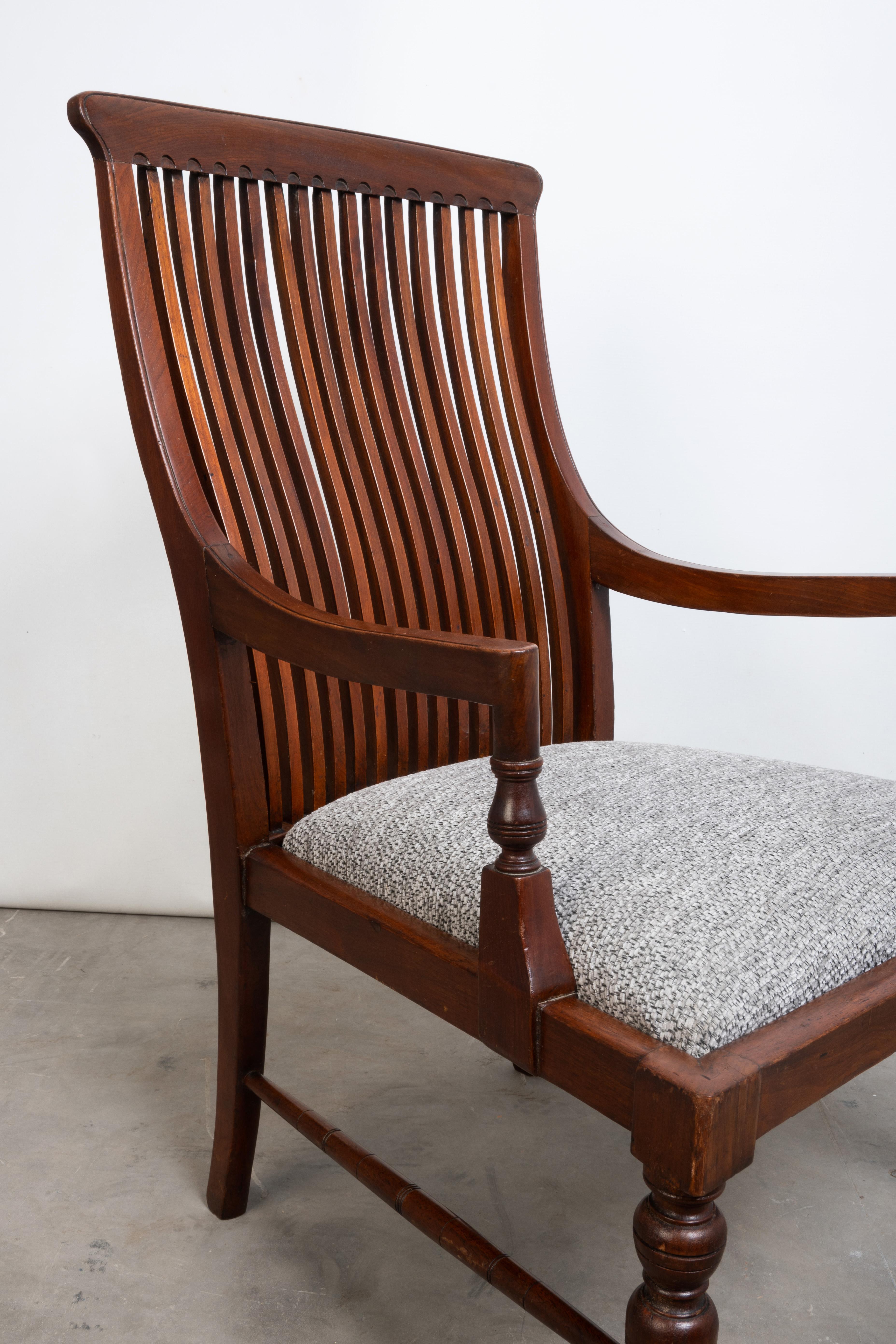 Antique English Morris & Co. Arts And Crafts Mahogany Elbow Armchair C.1890 For Sale 3