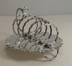 Antique English Naturalistic Toast Rack by Hukin and Heath