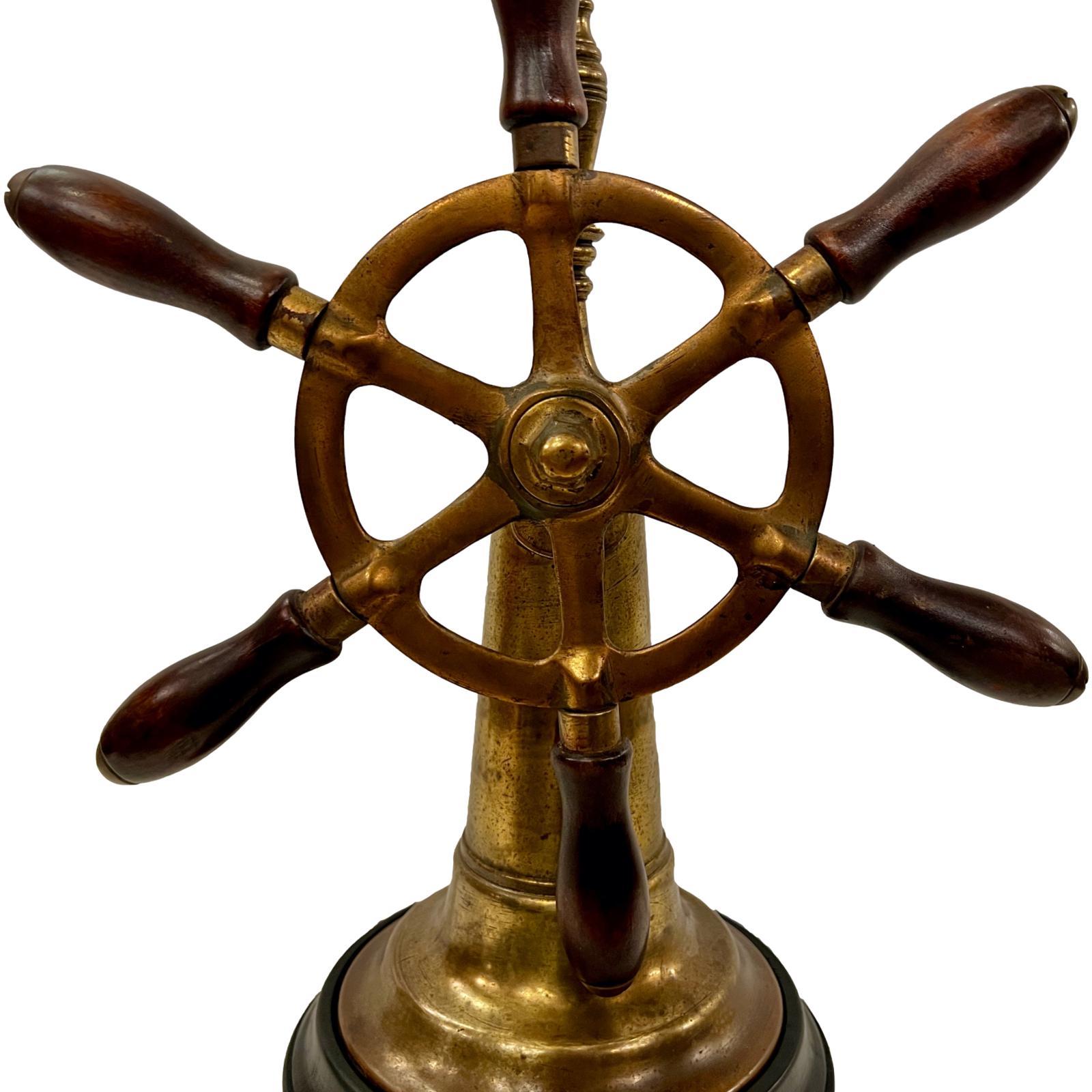 Wood Antique English Nautical Lamp For Sale