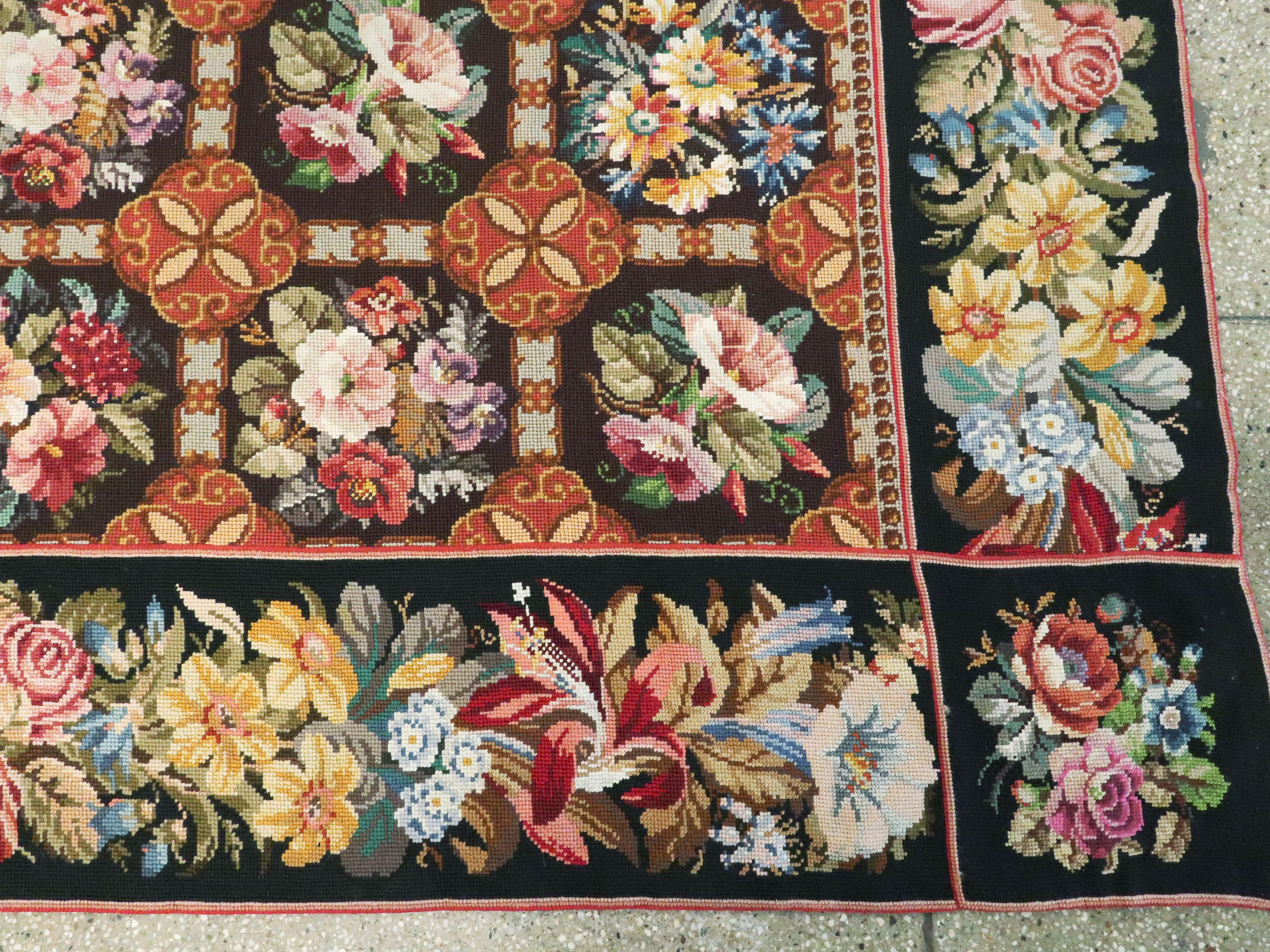 Antique English Needlepoint Carpet For Sale 5